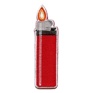 Classic Lighter Color Choice Patch Fire Lit Smoke Embroidered Iron On EC4