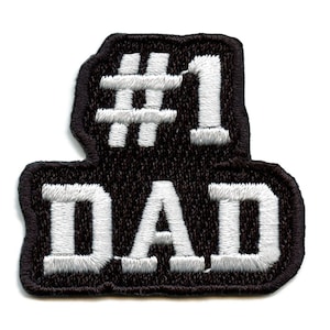 Number 1 Dad Hat Patch Proud Parent Embroidered Iron On CC6