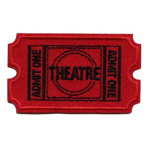 Movie Theatre Ticket Patch Admit One Film Embroidered Iron On BB3
