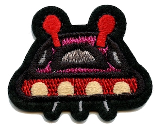 Toppa ricamata con astronave aliena rossa UFO Spazio esterno, piccola, da stirare, EE3