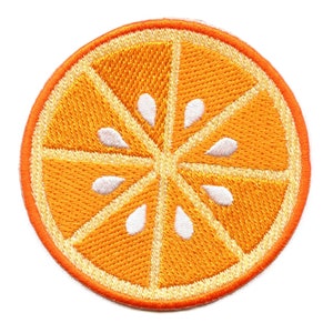 Orange Slice Round Patch Citrus Embroidered Iron On EF4