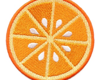 Orange Slice Round Patch Citrus Embroidered Iron On EF4