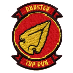 Top Gun Maverick Rooster Badge Patch Classic Pilot Arrow Embroidered Iron On BG1