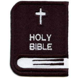 Holy Bible Patch Religious Black Book Embroidered Iron On BA3