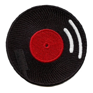 Vinyl Record On Turntable Patch Music Audiophile Iron On Patch EC4