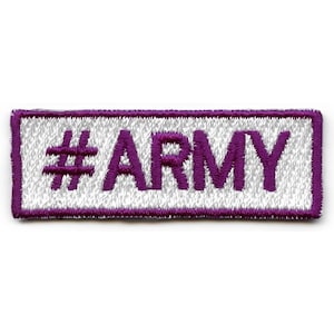 Hashtag ARMY Patch KPOP Fan Hashtag bordado hierro en BE2