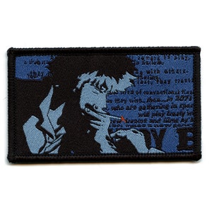 Cowboy Bebop Spike Blue Patch Anime Bounty Western Woven Iron On CF2