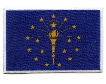 Indiana State Flag Sublimated Patch Embroidered Iron On AG3