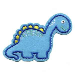 Cute Brachiosaurus Dinosaur Patch Cartoon Dino Embroidered Iron on AA1