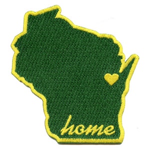 Wisconsin State Home Patch US Travel Love Embroidered Iron On BF7