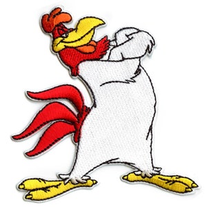 Official Foghorn Leghorn Patch Rooster Arms Crossed Embroidered Iron On BA6