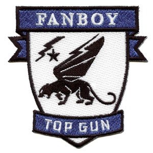 Top Gun Maverick Fanboy Badge Patch Classic Pilot Shield Embroidered Iron On BG1