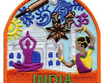 India Travel Patch Country Badge Embroidered Iron On AE4