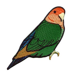 Parche de loro colorido pájaro tropical bordado con plancha AB1