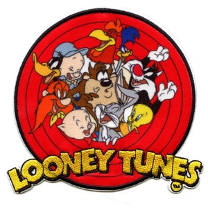 Official Looney Tunes Crew Patch Red Circle Embroidered Iron On BA6