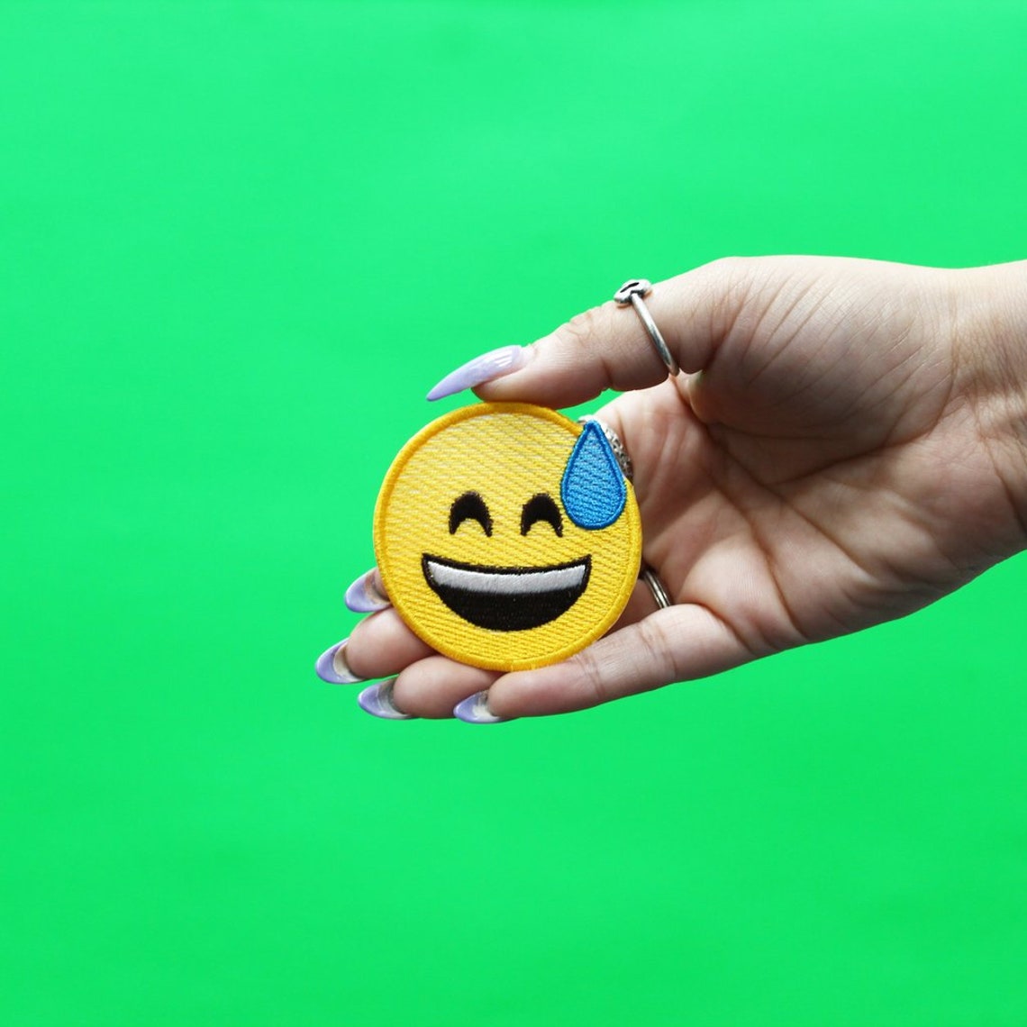 Nervous Sweat Face Patch Keyboard Emoji Embroidered Iron on Etsy