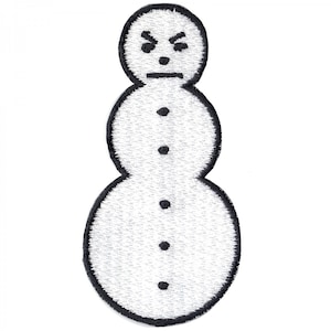 Angry Snowman Patch Christmas Winter Embroidered Iron On AB8