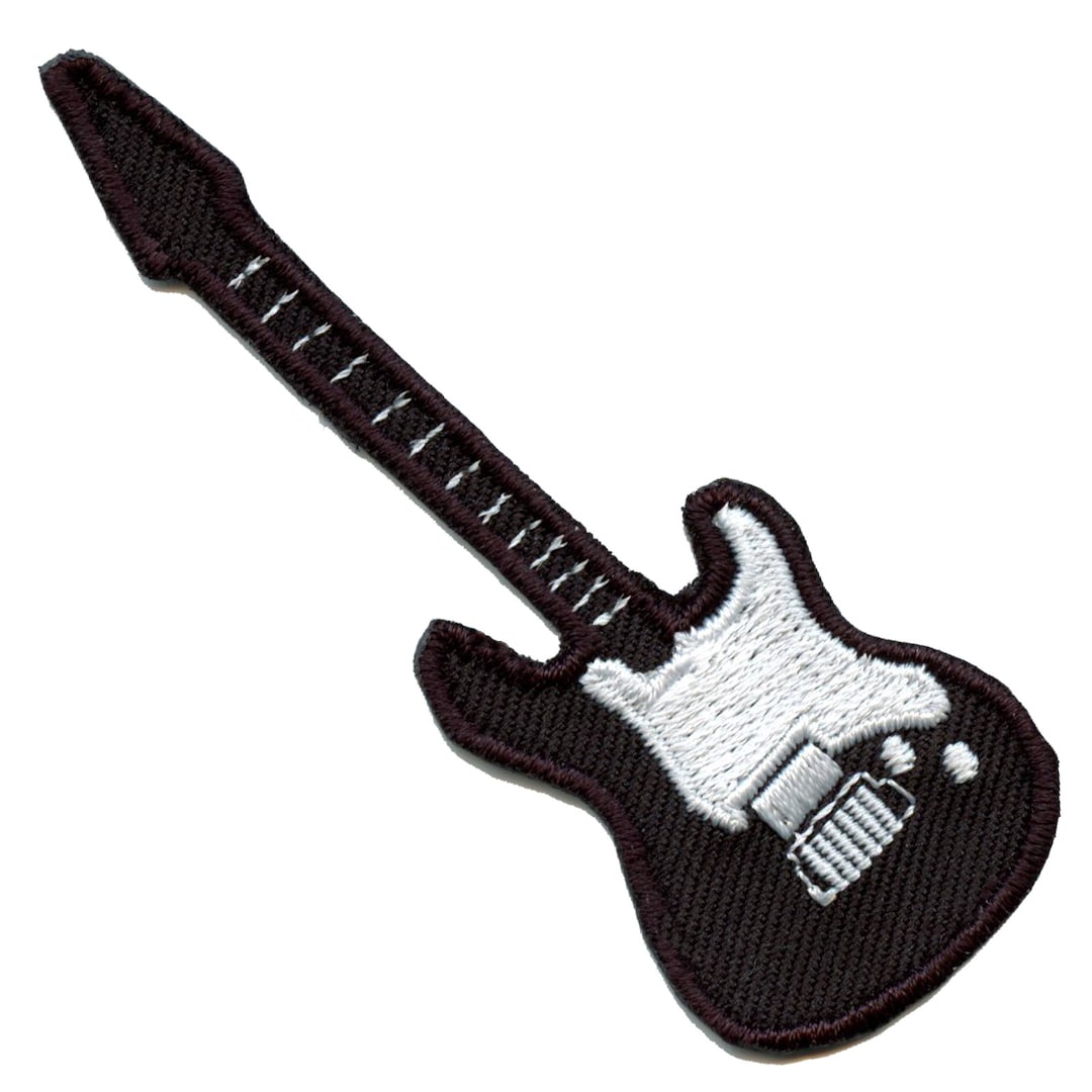 Electric Guitar Patch Rock Music Instrument Embroidered Iron Etsy