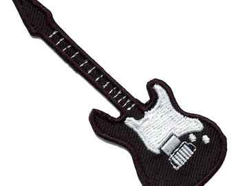 Elektrische Gitaar Patch Rock Muziek Instrument Geborduurd Strijk Op BB3