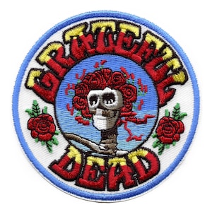 Grateful Dead Patch Skull Rose Logo Embroidered Iron On EH4