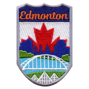 Edmonton Canada Patch Travel Shield Badge Embroidered Iron On AE4
