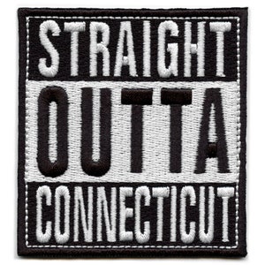 Connecticut Patch Straight Outta Embroidered Iron On AG2