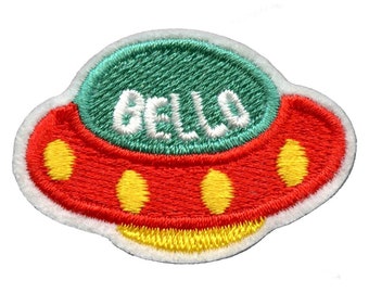 Nave spaziale con toppa Bello UFO Alien ricamata da stirare BC3