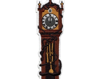 Grandfather Clock Evil Vines Patch Strange Vision Time Embroidered Iron On BA5