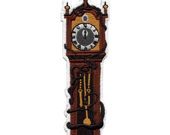 Grandfather Clock Evil Vines Patch Strange Vision Time Embroidered Iron On BA5