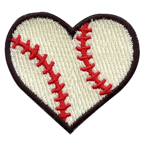 Baseball Heart Patch Sport Love Embroidered Iron On AF6