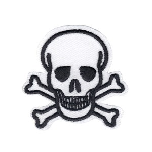 Skull And Crossbones Patch Danger Death Iron On Applique BB3