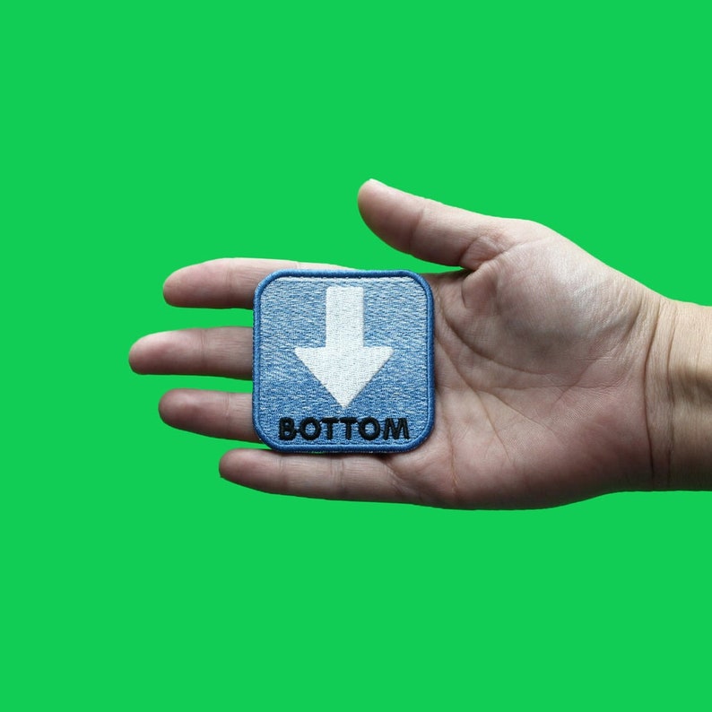 Bottom Arrow Tag Emoticon Icon Patch Pride Role Preference Embroidered ...