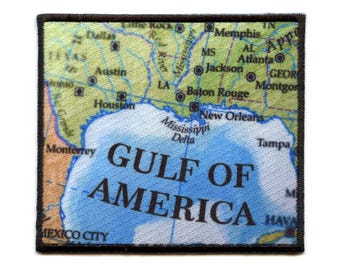 Gulf of America Patch United States Map Sublimated Iron On AF7