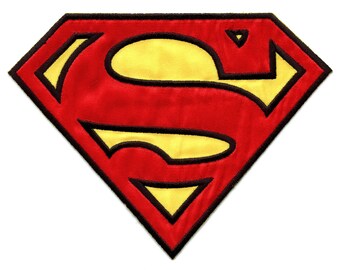 "SUPERMAN the Movie" Iconic "S" emblem embroidered iron-on 3.5" patch "SUPERMAN the Movie" Iconic "S" emblem embroidered iron-on 3.5" patch