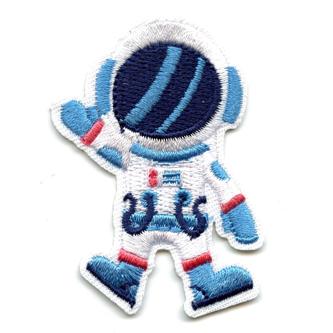 Blue Astronaut Waving Patch Outer Space Embroidered Iron on BE1 - Etsy