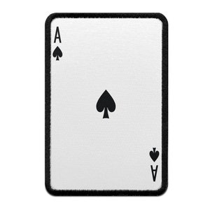 Ace of Spades Playing Card Foto Patch Black Gamble Embroidered Iron On AA5