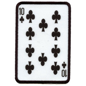 Ten of Clubs Playing Card Foto Patch Gamble Embroidered Iron On AA5