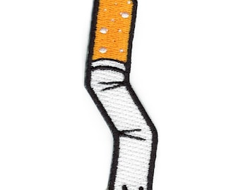 Crushed Cigarette Patch Smoke Embroidered Iron On EC4