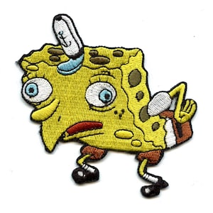 Officially Licensed SpongeBob SquarePants SpongeMock Patch Cartoon Embroidered Iron On BA6