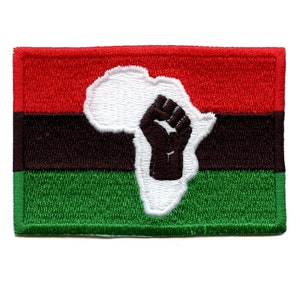 Pan African Flag Fist Patch Africa Movement Embroidered Iron On BE4