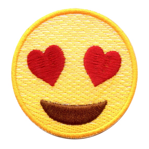 Embroidered Heart with Eyes Patch, Cute Heart Patches