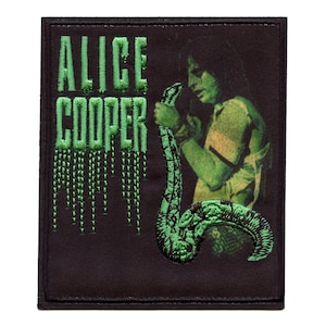 Alice Cooper With Snake Patch Boa Constrictor Embroidered Iron On EG4