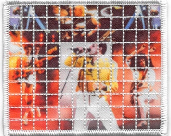 Queen Live At Wembley Grid Patch Classic British Rock Band Sublimated Iron On BD2