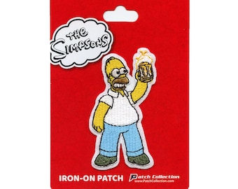 The Simpsons Patch Homer Beer In Hand Embroidered Iron On BD6
