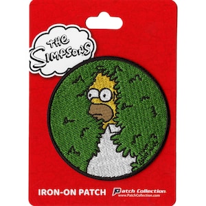 The Simpsons Patch Homer Hiding In Bush Embroidered Iron On