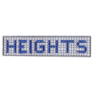 Heights of Houston Blue Tile Patch Curb Street Sign Iron On Embroidered BE8