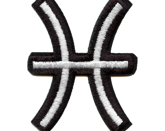 Pisces Astrologisches Sternzeichen Symbol Patch Horoskop Fische Zeichen gesticktes Eisen auf EB4