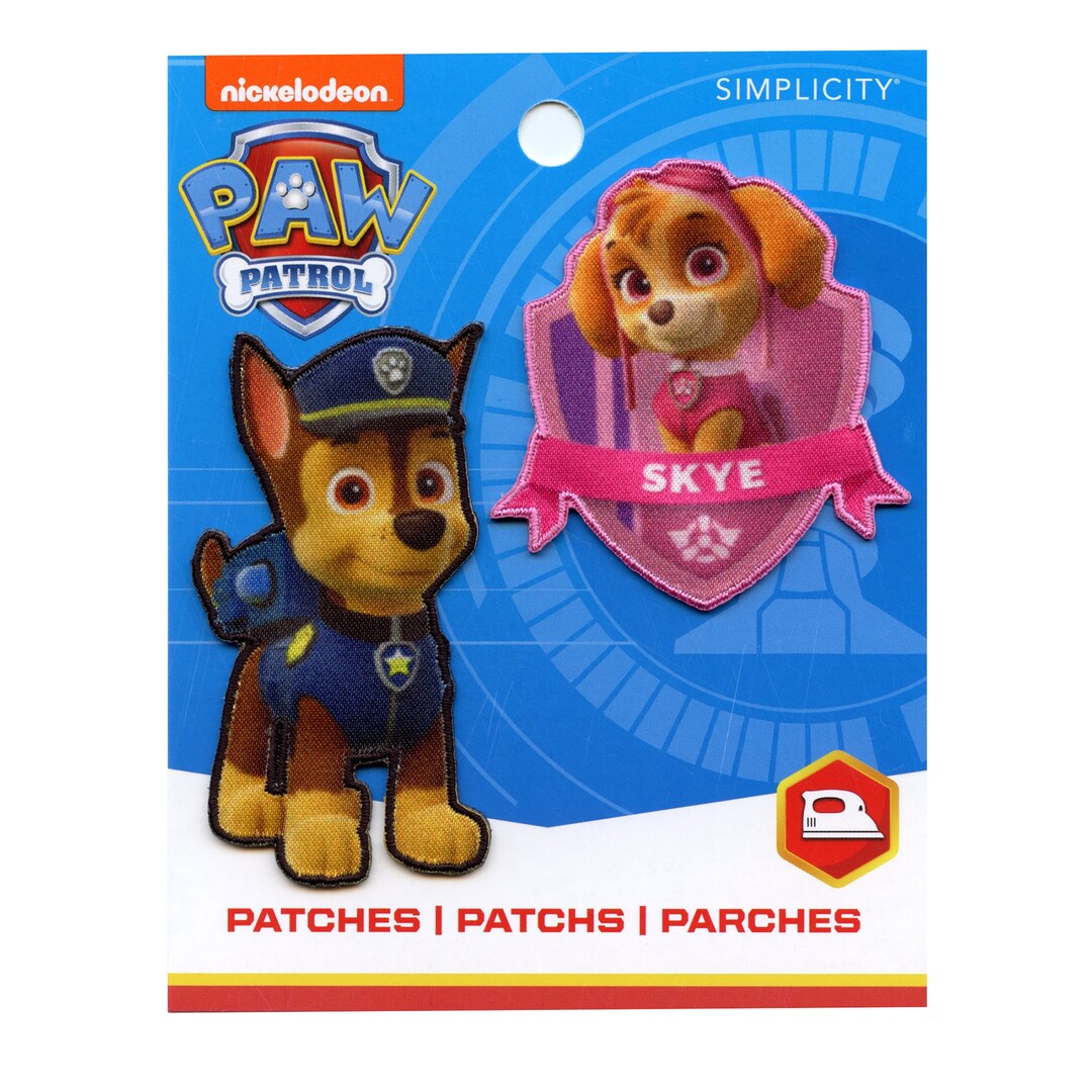 Paw Patrol Skye Chase Patch Kids Rescue Cartoon Embroidered Iron