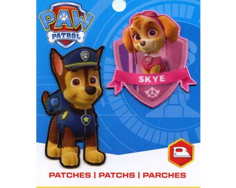 Paw Patrol Skye Chase Patch Kids Rescue Cartoon Embroidered Iron On BG6