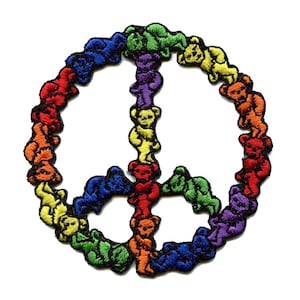 Official Grateful Dead Bears Patch Peace Sign Embroidered Iron On ED1